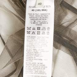 Pre Owned تي شيرت كورسيه ألكسندر ماكوين قطن أبيض/أسود مقاس صغير - سمول