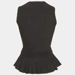 مملوكة مسبقًا Alexander McQueen Black Stretch Knit Flared Top S