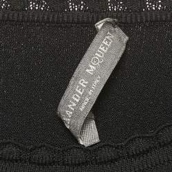 مملوكة مسبقًا Alexander McQueen Black Stretch Knit Flared Top S