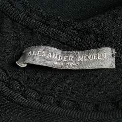 مملوكة مسبقًا Alexander McQueen Black Stretch Knit Flared Top S