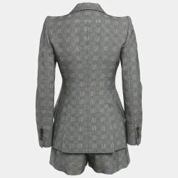 Pre Owned Alexander McQueen Monochrome Houndstooth Blazer & Shorts Set XS/S
