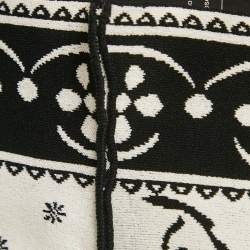 مملوكة مسبقًا Alexander McQueen Black Floral Embossed Knit Crop Top M