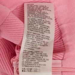 مملوكة مسبقًا Alexander McQueen Pink Rib Knit Cut-Out Top and Skirt Set XXS