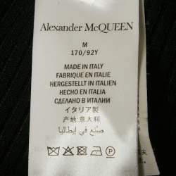 Pre Owned توب ألكسندر ماكوين أسود محبوك مضلع بقصات مكشوفة مقاس متوسط (ميديم)