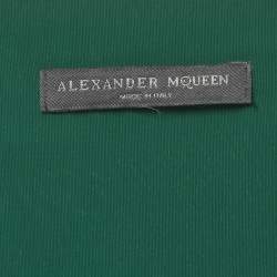 Pre Owned Alexander McQueen Green Jersey Pleated Sleeveless Midi Dress M