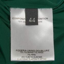 Pre Owned Alexander McQueen Green Jersey Pleated Sleeveless Midi Dress M