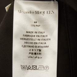 مملوكة مسبقًا Alexander McQueen Black Denim Ruffled Asymmetric Dress M