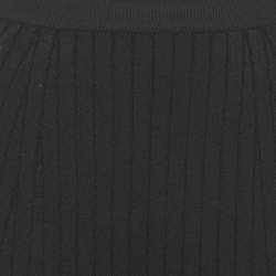 Pre Owned تنورة ألكسندر ماكوين محبوك مضلع أسود بقصة مفتوحة حتى الحافة وسطى صغيرة