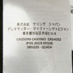 Pre Owned تنورة ألكسندر ماكوين محبوك مضلع أسود بقصة مفتوحة حتى الحافة وسطى صغيرة