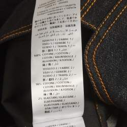 Pre Owned فسستان ألكسندر ماكوين جينز أزرق غامق غير متماثل موسع مقاس صغير (سمول)