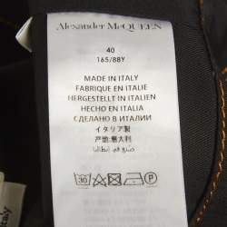 Pre Owned فسستان ألكسندر ماكوين جينز أزرق غامق غير متماثل موسع مقاس صغير (سمول)