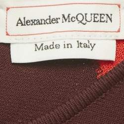 Pre Owned فستان ألكساندر ماكوين تريكو بنمط كولور بلوك متعدد الألوان ممدود غير متماثل مقاس صغير (سمول)