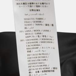 Pre Owned Alexander McQueen Black Check Pattern Wool Leather Corset Midi Dresses M