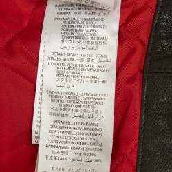 Pre Owned جاكيت جلد أسود مزخرف بأسلوب الدراجات ألكسندر ماكوين مقاس صغير