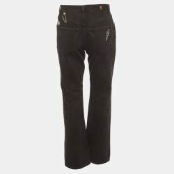 مملوكة مسبقًا Alexander McQueen Black Denim Embellished Jeans S/Waist 30"