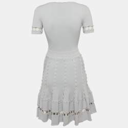 مملوكة مسبقًا فستان أليكسندر ماكوين أزرق مطاطي قصير مقاس صغير - سمول