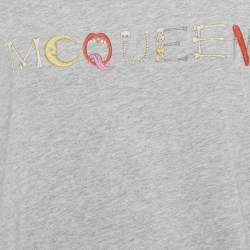 Pre Owned Alexander McQueen Grey graphic Print Crew Neck T-Shirt L