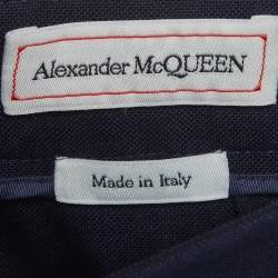 مملوكة مسبقًا Alexander McQueen Blue Cotton Formal Trousers S
