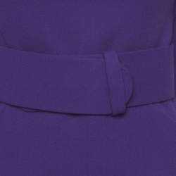 مملوكة مسبقًا Alexander McQueen Purple Wool Cape-Back Mini Dress S