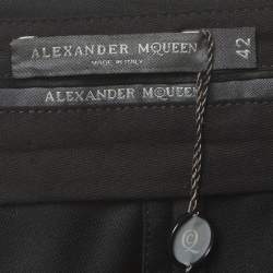 Pre Owned Alexander McQueen Black Wool Blend Straight Fit Trouser M