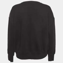 Pre Owned Alexander McQueen Black Embroidered Cotton Sweatshirt S