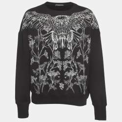 Pre Owned Alexander McQueen Black Embroidered Cotton Sweatshirt S