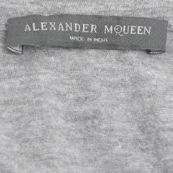 Pre Owned توب تانك ألكسندر ماكوين رمادي جيرسي مزين بشعار الجمجمة مقاس وسط (ميديم)