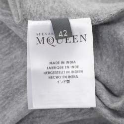 Pre Owned توب تانك ألكسندر ماكوين رمادي جيرسي مزين بشعار الجمجمة مقاس وسط (ميديم)