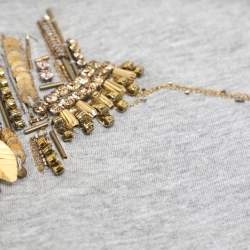 Pre Owned توب تانك ألكسندر ماكوين رمادي جيرسي مزين بشعار الجمجمة مقاس وسط (ميديم)