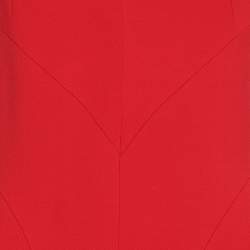Pre Owned Alexander McQueen Red Wool Crepe Midi Dress S