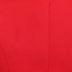 Pre Owned Alexander McQueen Red Wool Crepe Midi Dress S