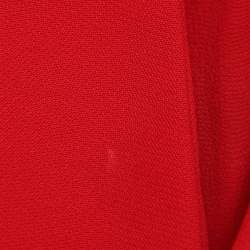 Pre Owned Alexander McQueen Red Wool Crepe Midi Dress S