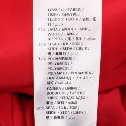 Pre Owned Alexander McQueen Red Wool Crepe Midi Dress S