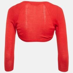 Pre Owned Alexander McQueen Red Knitted Shrug XS