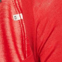 Pre Owned Alexander McQueen Red Knitted Shrug XS