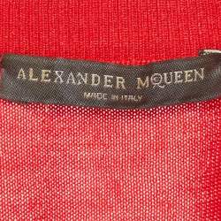 Pre Owned Alexander McQueen Red Knitted Shrug XS