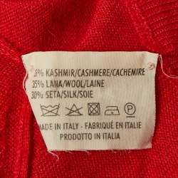 Pre Owned Alexander McQueen Red Knitted Shrug XS