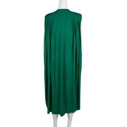Pre Owned Alexander McQueen Emerald Green Knit Pleated Sleeveless Midi Dress M