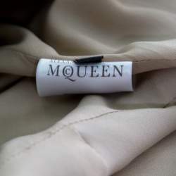 Pre Owned Alexander McQueen Champagne Silk Faux Lapel Mikado Blazer M