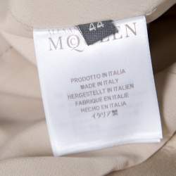 Pre Owned Alexander McQueen Champagne Silk Faux Lapel Mikado Blazer M