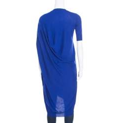 Alexander McQueen Blue Wool Draped Back Sweater Tunic XS
