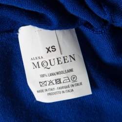 Alexander McQueen Blue Wool Draped Back Sweater Tunic XS