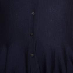 Alexander McQueen Navy Blue Wool Asymmetric Cardigan S