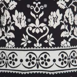 مملوكة مسبقًا Alexander McQueen Monochrome Floral Jacquard Knit Off Shoulder Dress M