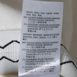 Alexander McQueen Ivory Rib Knit Contrast Cut Out Hem Detail Pencil Skirt S