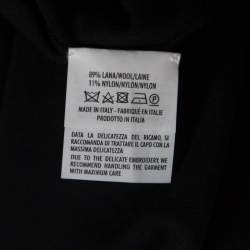 Pre Owned Alexander McQueen Black Stretch Wool Embellished Neck Sleeveless Bodycon Dress XS