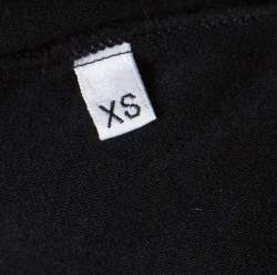 Pre Owned Alexander McQueen Black Stretch Wool Embellished Neck Sleeveless Bodycon Dress XS