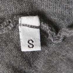 Alexander McQueen Grey Melange Wool Asymmetric Sleeve Oversized Shift Dress S