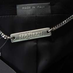 Pre Owned Alexander McQueen Black Pleated Coat Dress M