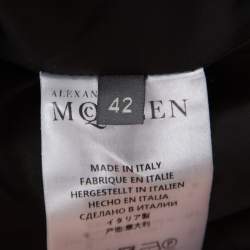 Pre Owned Alexander McQueen Black Pleated Coat Dress M